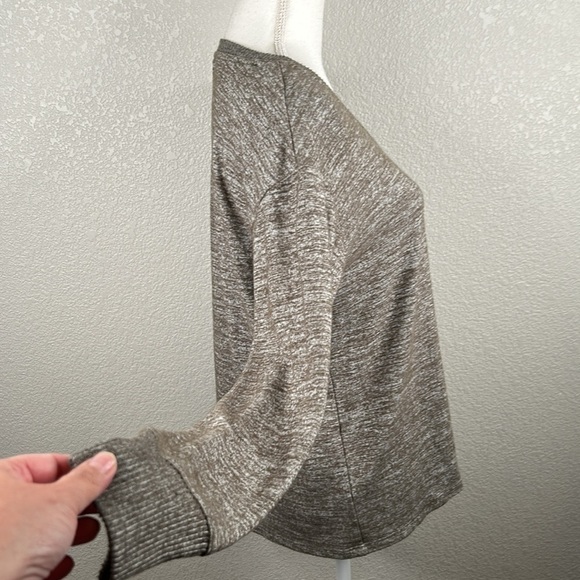 Gap Green & White Space Dye Super Soft Crewneck Long Sleeve Top Size Small - Picture 4 of 7